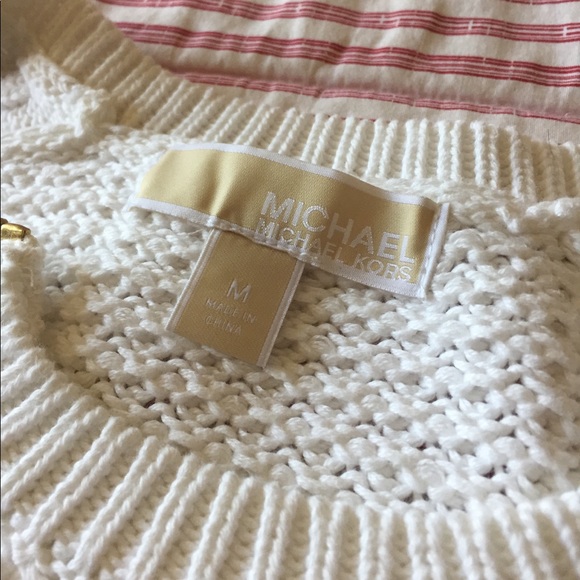 Michael Kors White Knit Crewneck Sweater - Picture 5 of 7